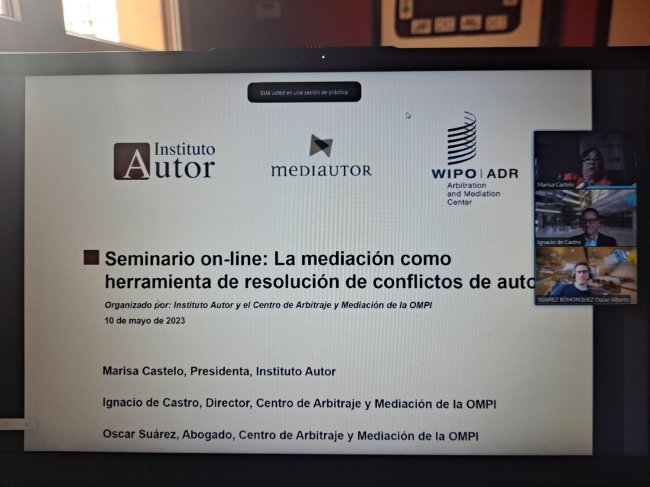 El Instituto Autor y el Centro de Arbitraje y Mediación de la OMPI celebran el seminario on-line “La mediación como herramienta de resolución de conflictos de autoría”